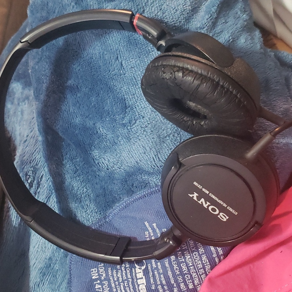 SONY MDR-ZX100 stereo headphones.